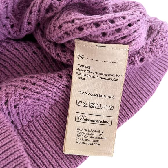 Scotch & Soda Amsterdam Girls Purple Sleeveless Crochet Flower Top Size 12 NWT - Picture 8 of 11